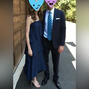 Slate blue tiered Banana Republic dress